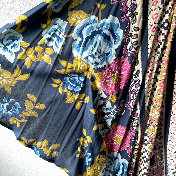 Angie Boho Floral Kimono Open Front Cardigan Duster Size Medium - Picture 4 of 5